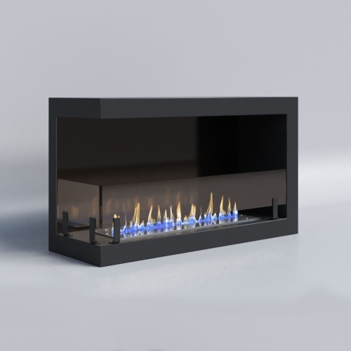 Биокамин "Русский огонь" Честер 700 угловой левый с декоративным стеклом (стемалитом)