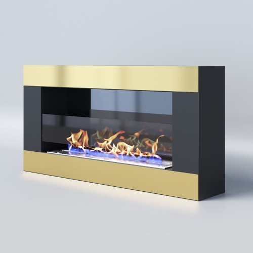 Биокамин "Русский огонь" Голд 800N настенный с декоративным стеклом (стемалитом)