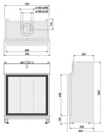 Газовый камин BellFires Original Topsham Large Газовый камин BellFires Original Topsham Large